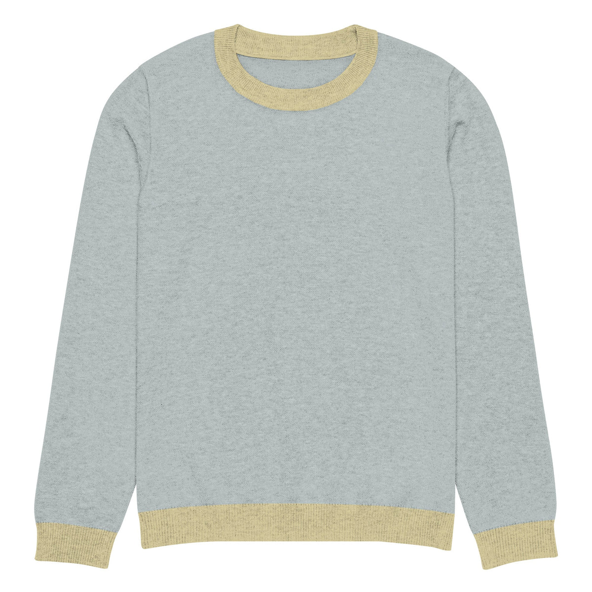 Grey textured crew knit