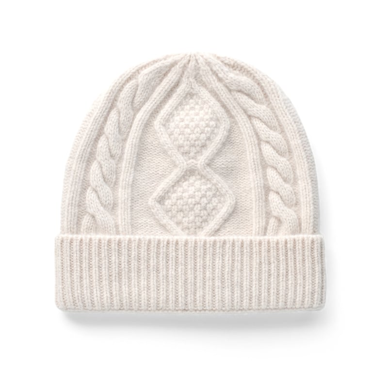 Cable-knit wool beanie