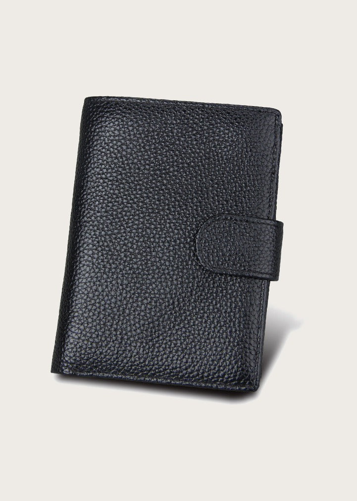 Leather card holder, Black, front