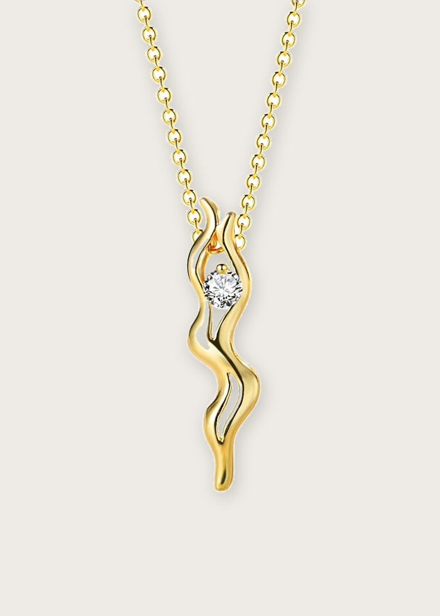 Geometric pendant necklace, front
