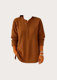 Corduroy button top