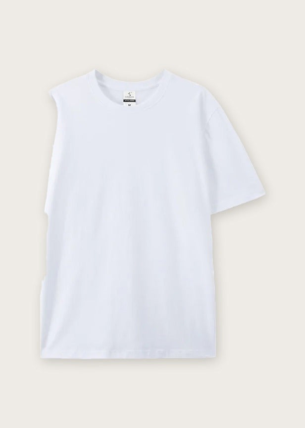 Relaxed crew neck tee, White, flat