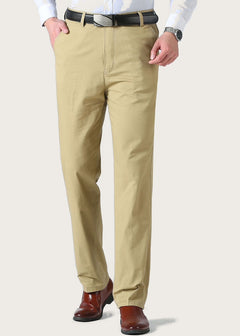 Flat front straight trousers