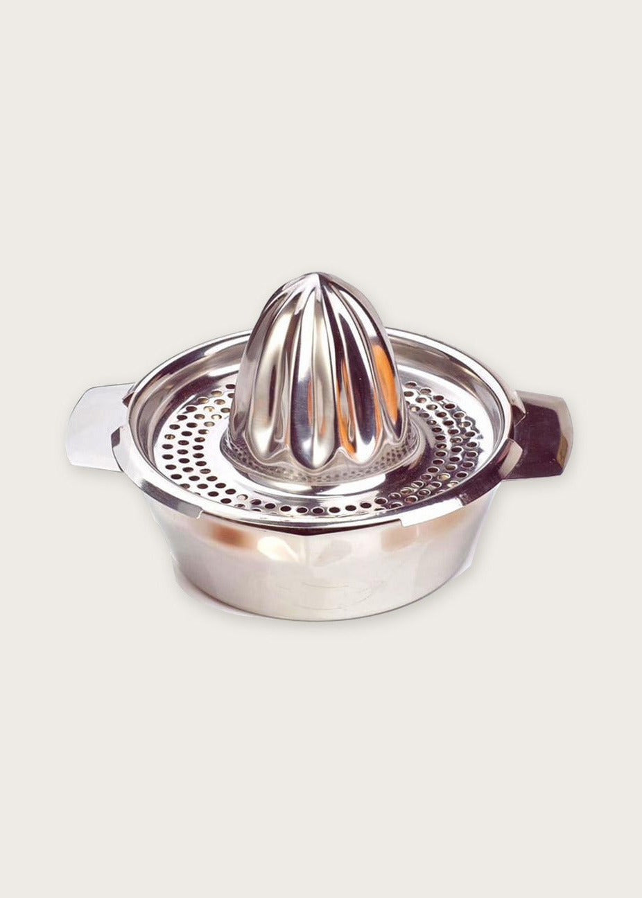 Handheld citrus juicer, Stainless steel, front