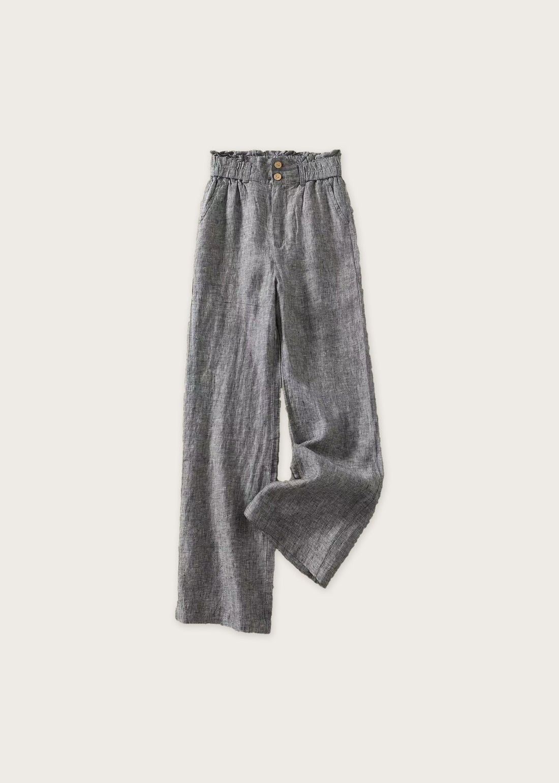 High waist wide leg trousers, Grey, flat