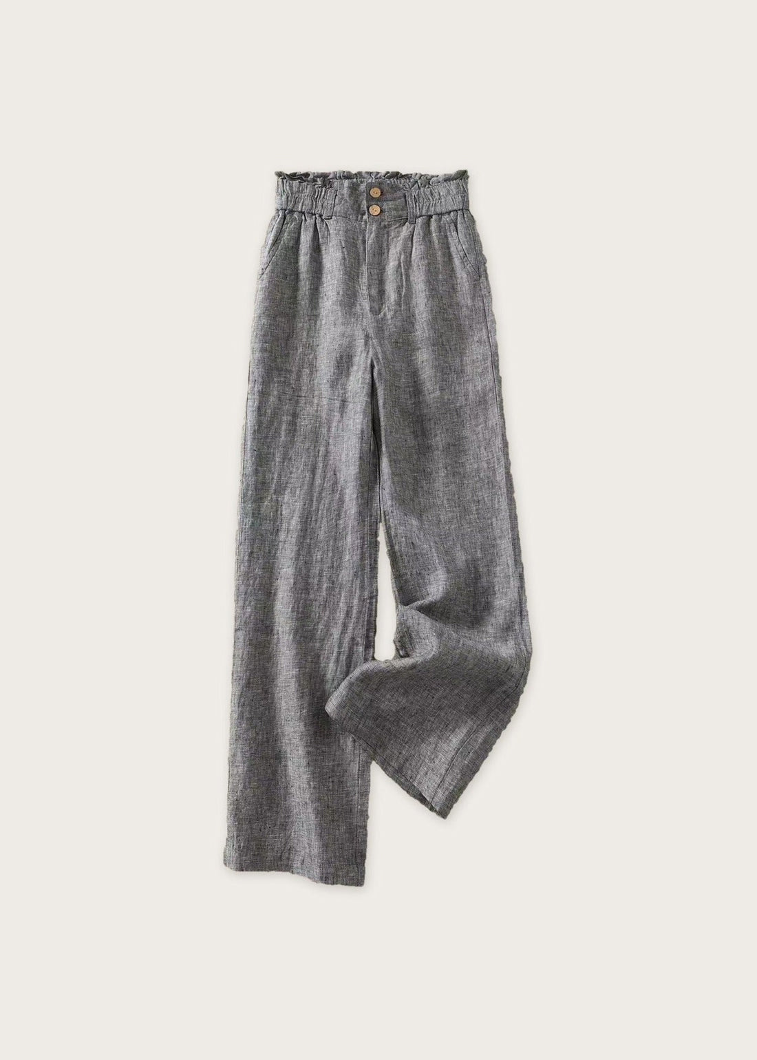 High waist wide leg trousers, Grey, flat