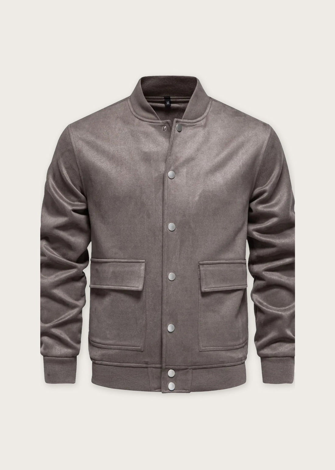 Snap front bomber, Taupe, front