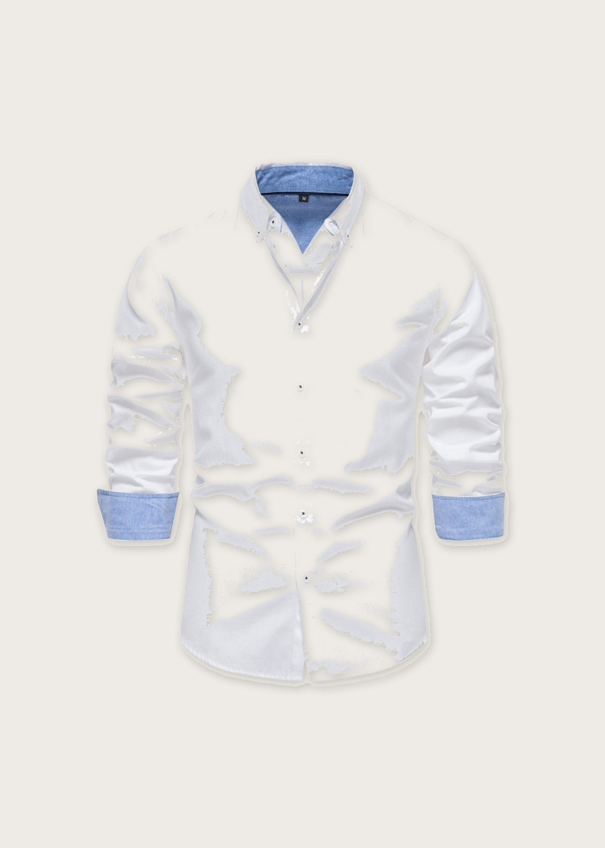 Cotton button down shirt, White, front