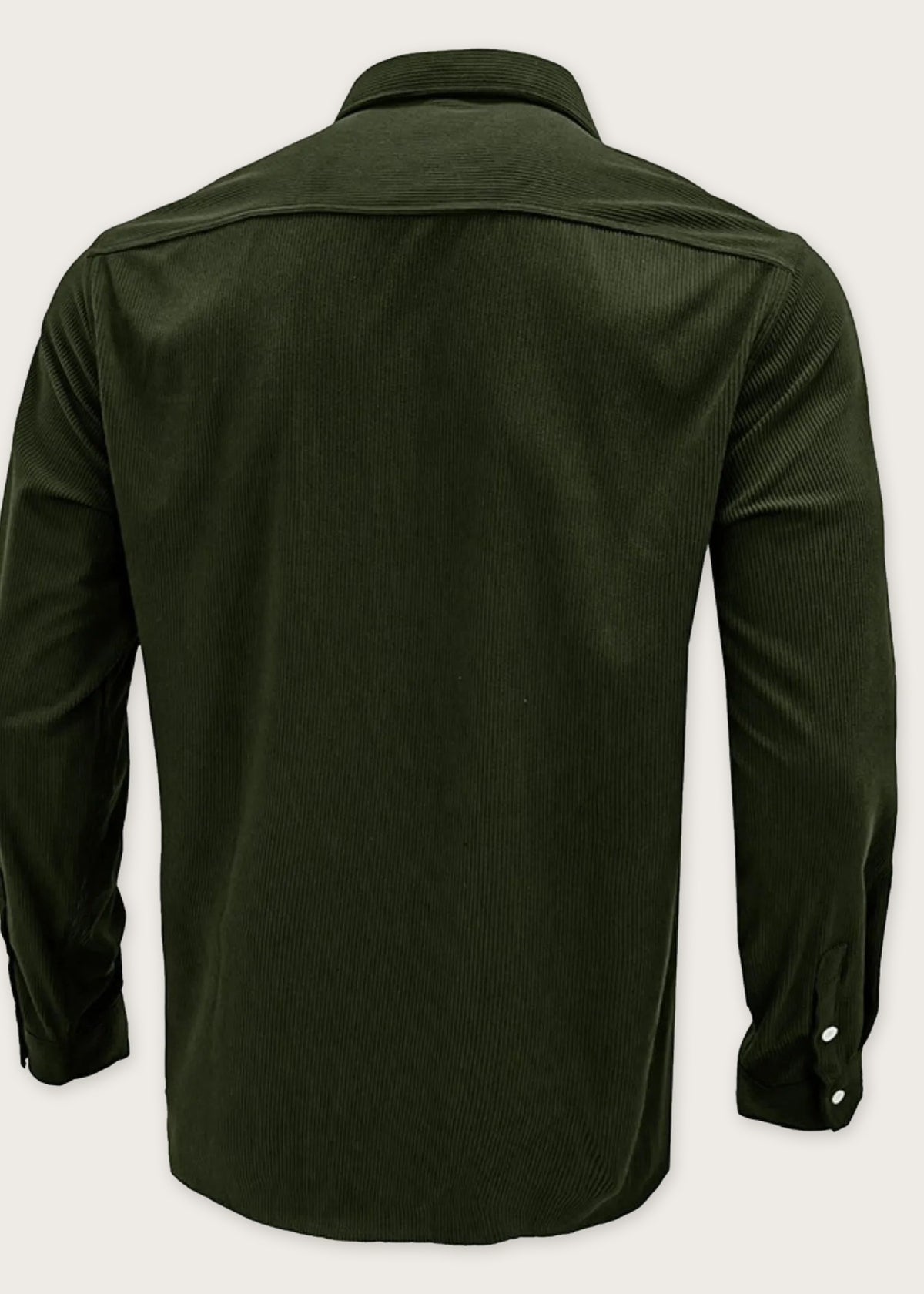 Corduroy overshirt, Army Green, back