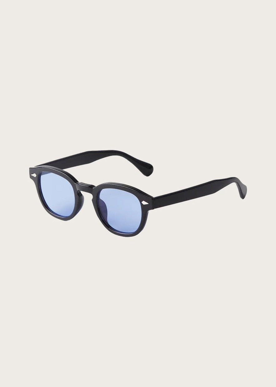 Oval sunglasses, Black / blue, front