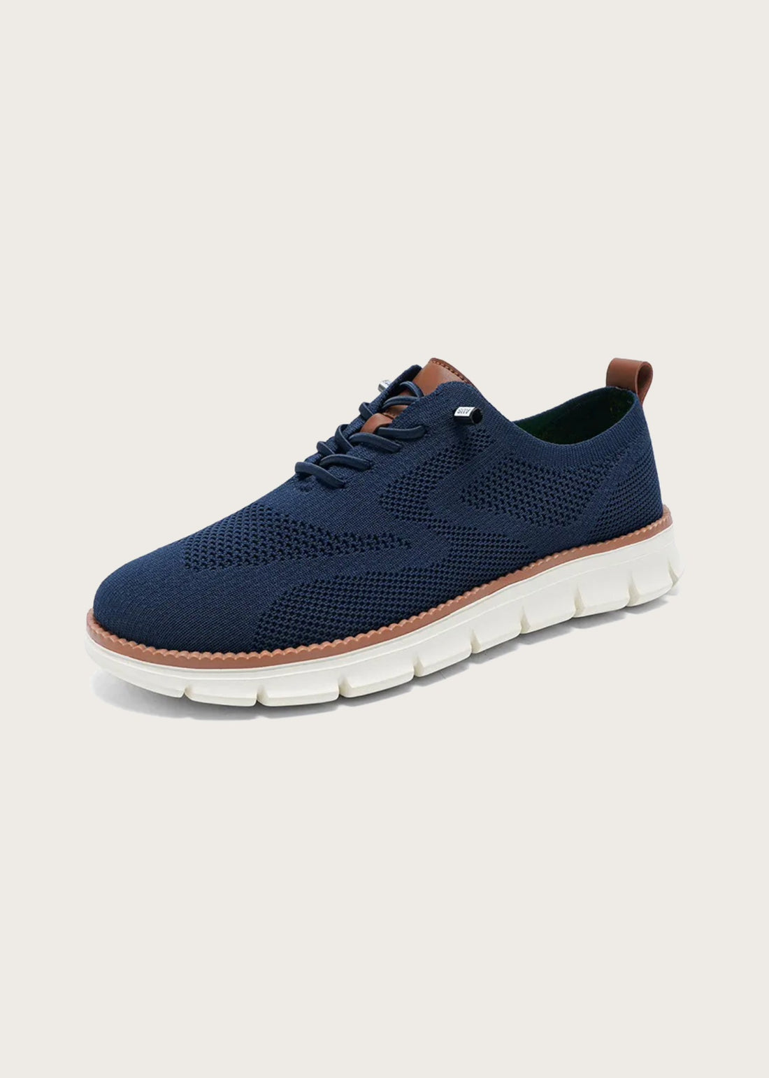 Mesh lace up sneakers, Navy, side