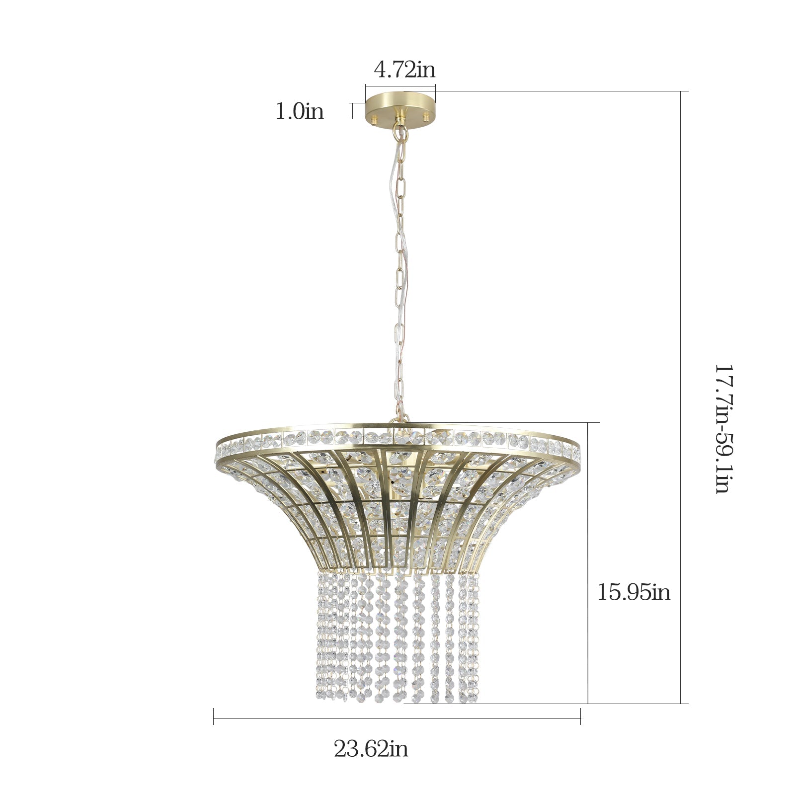 (Same as W1340120181/L5021) 8 - Light 23.6" Wide Crystal Waterfall Chandelier (Bulb Not Included) - Masidas Stores