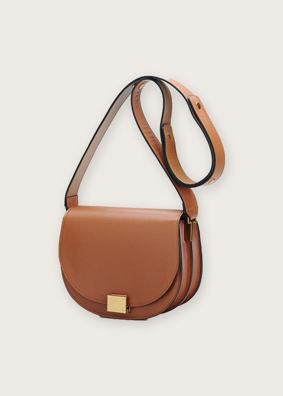 Turn lock saddle bag, Tan, front