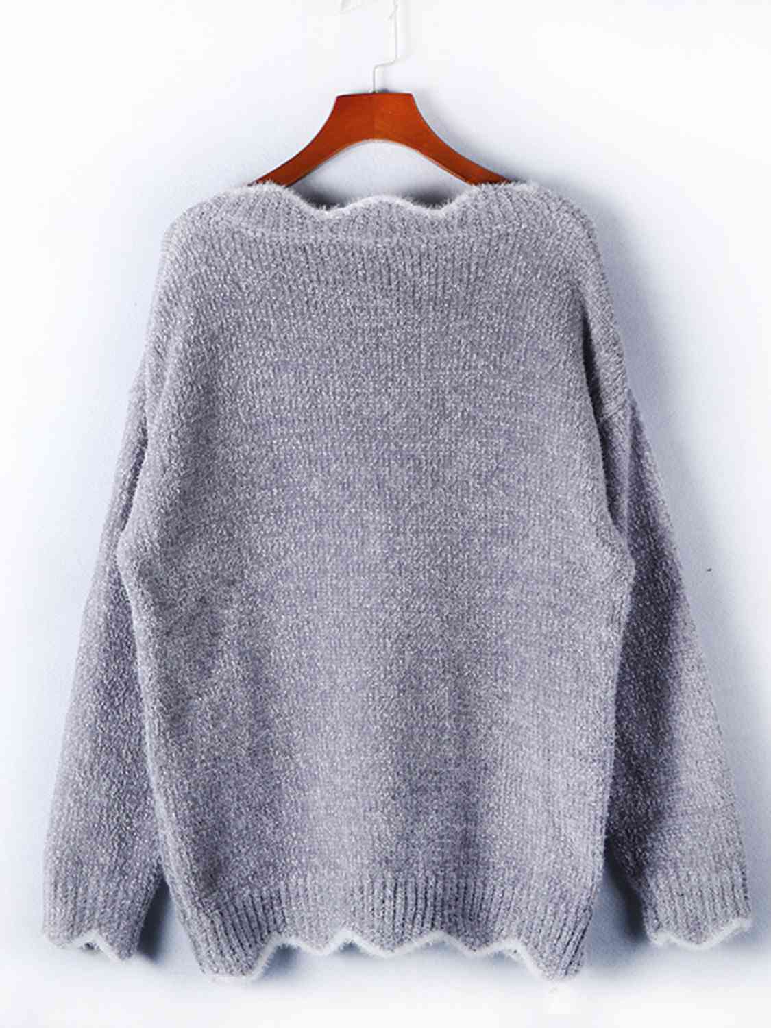 Notched neck sweater
