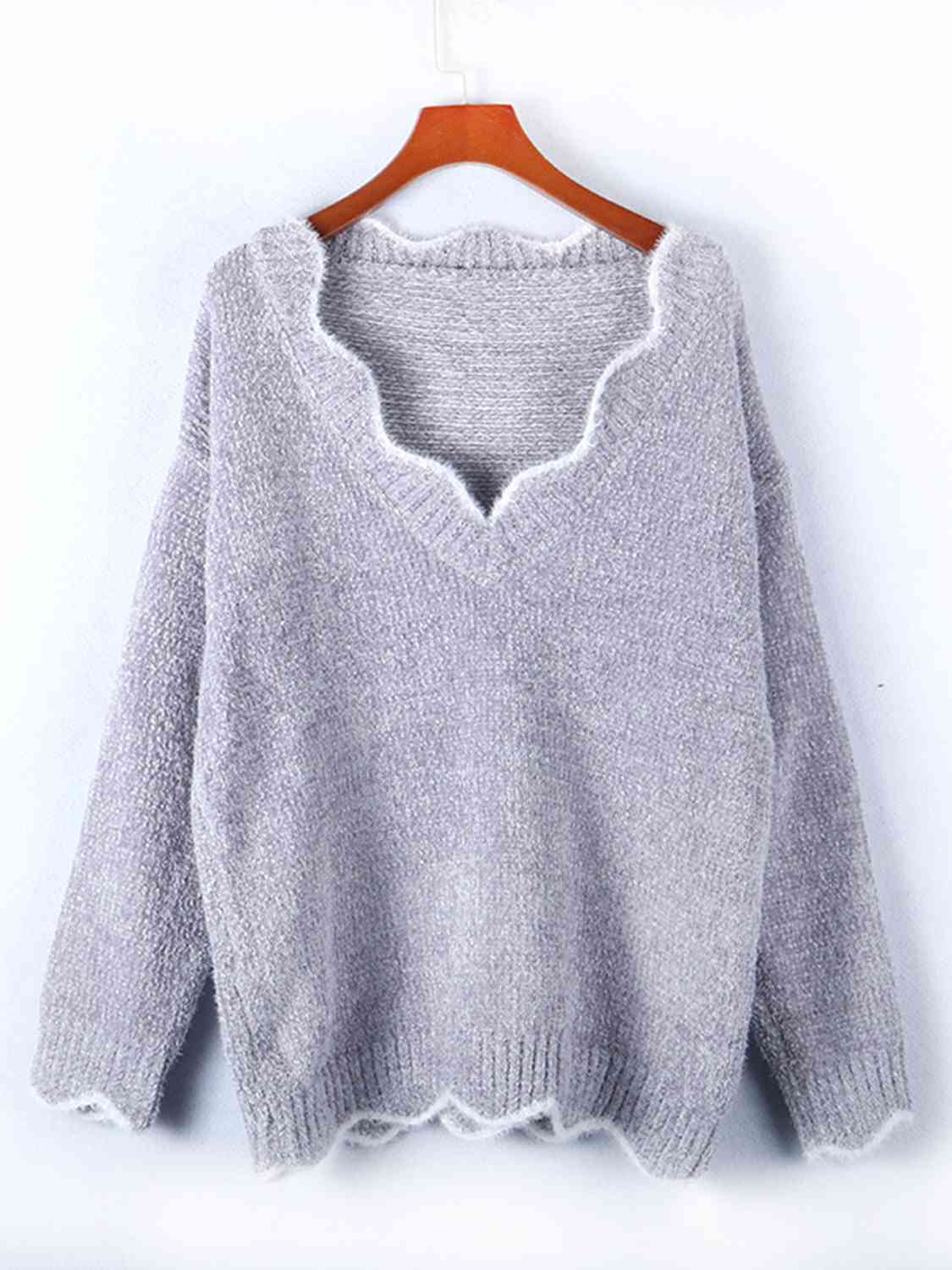 Notched neck sweater