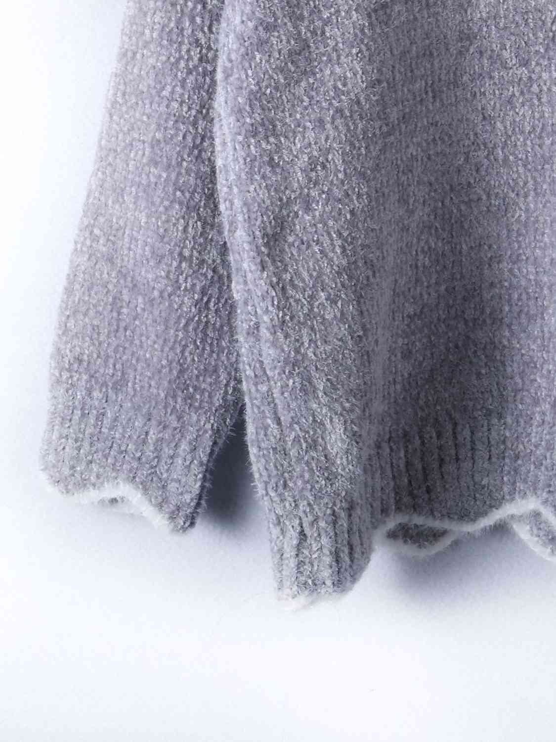 Notched neck sweater