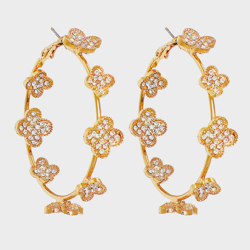 Circle Shape Rhinestone Alloy Earrings