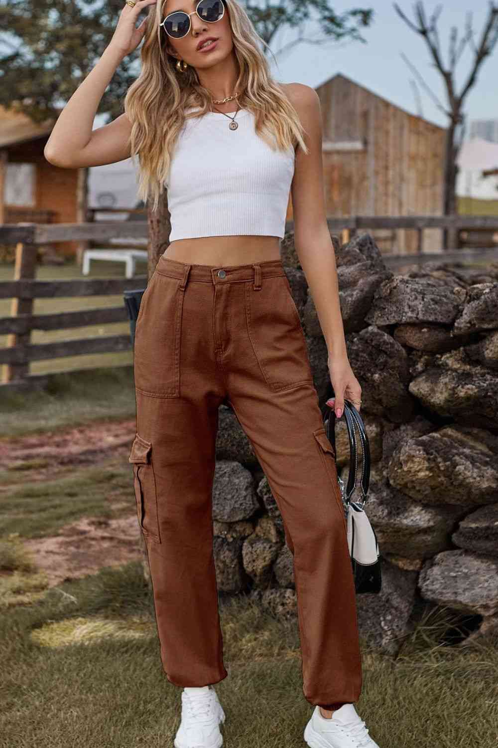Long jeans with pocket