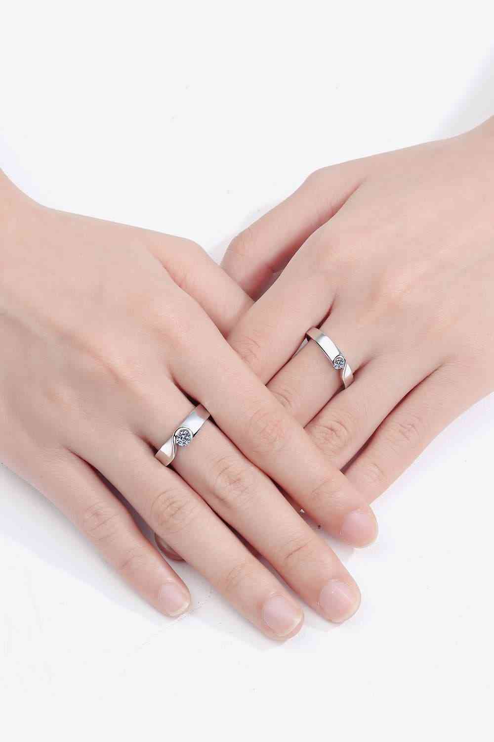 Moissanite rhodium band