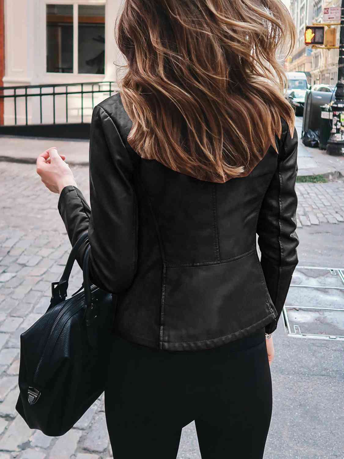 Mock neck zip up jacket