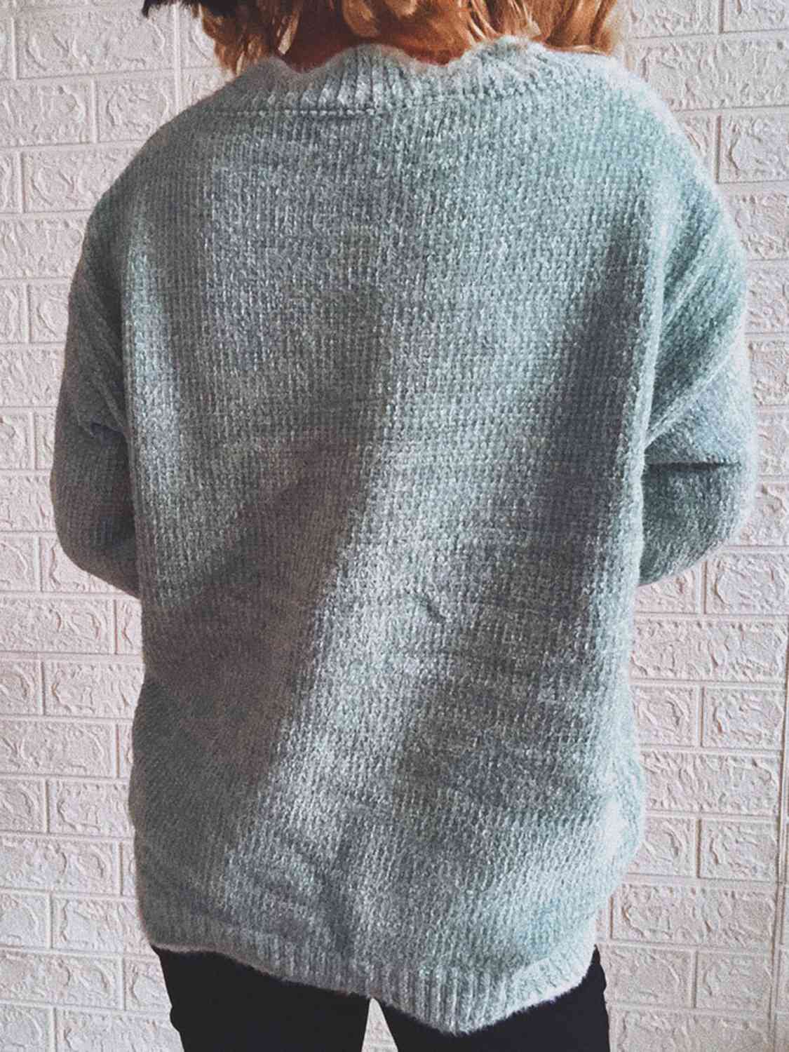 Notched neck sweater