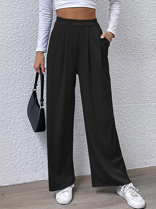 High waist straight pants