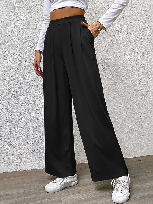 High waist straight pants