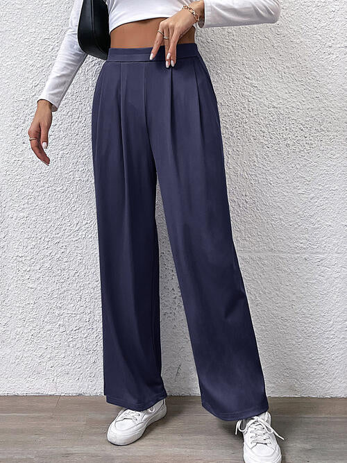 High waist straight pants