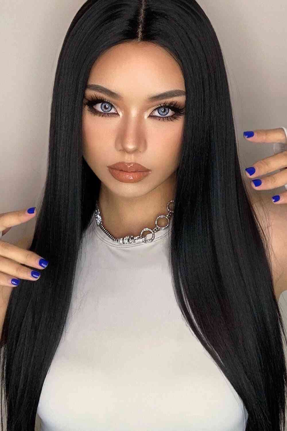 13*2" Long Lace Front Straight Synthetic Wigs 26" Long 150% Density