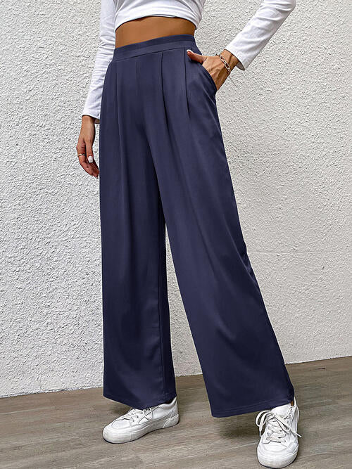 High waist straight pants