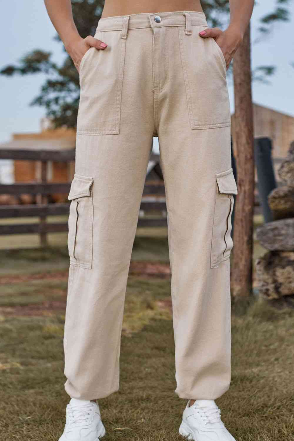 Long jeans with pocket