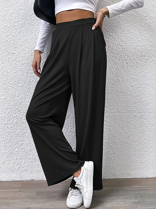 High waist straight pants