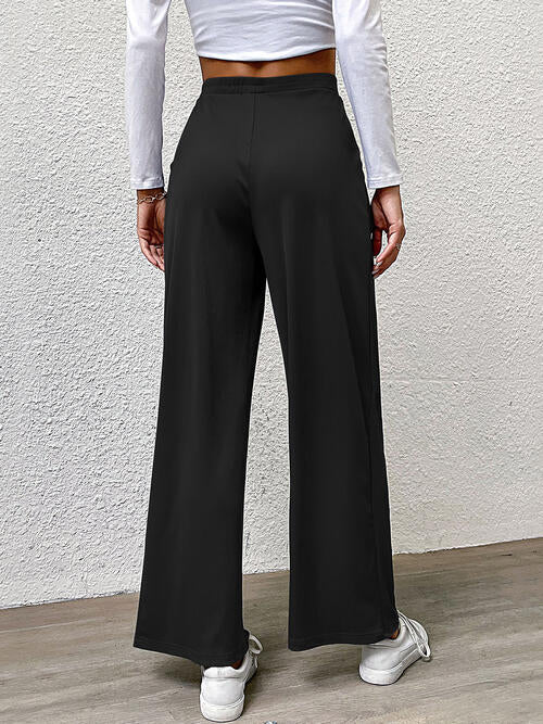 High waist straight pants