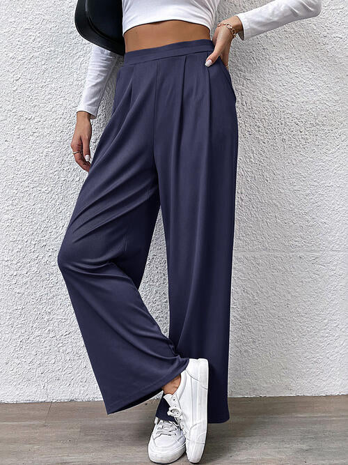 High waist straight pants