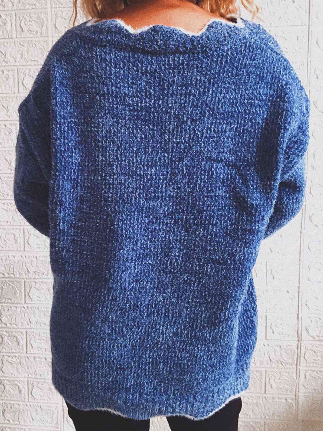 Notched neck sweater