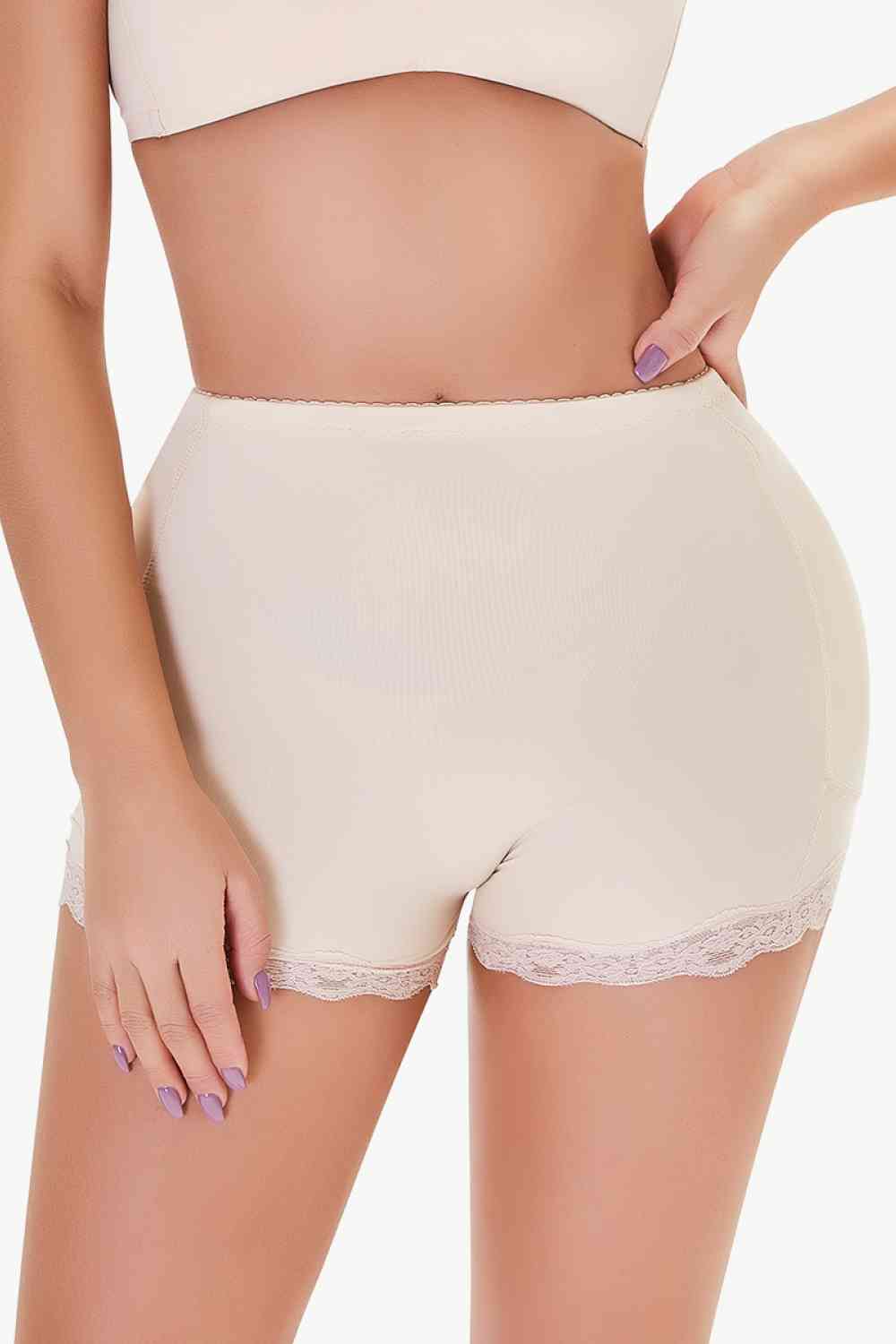 Full Size Lace Trim Shaping Shorts