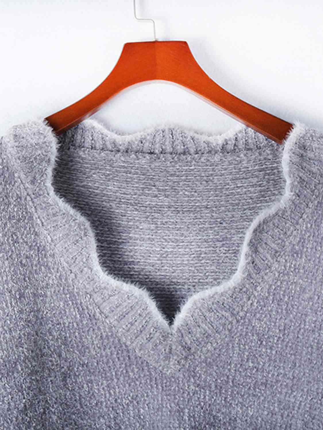 Notched neck sweater