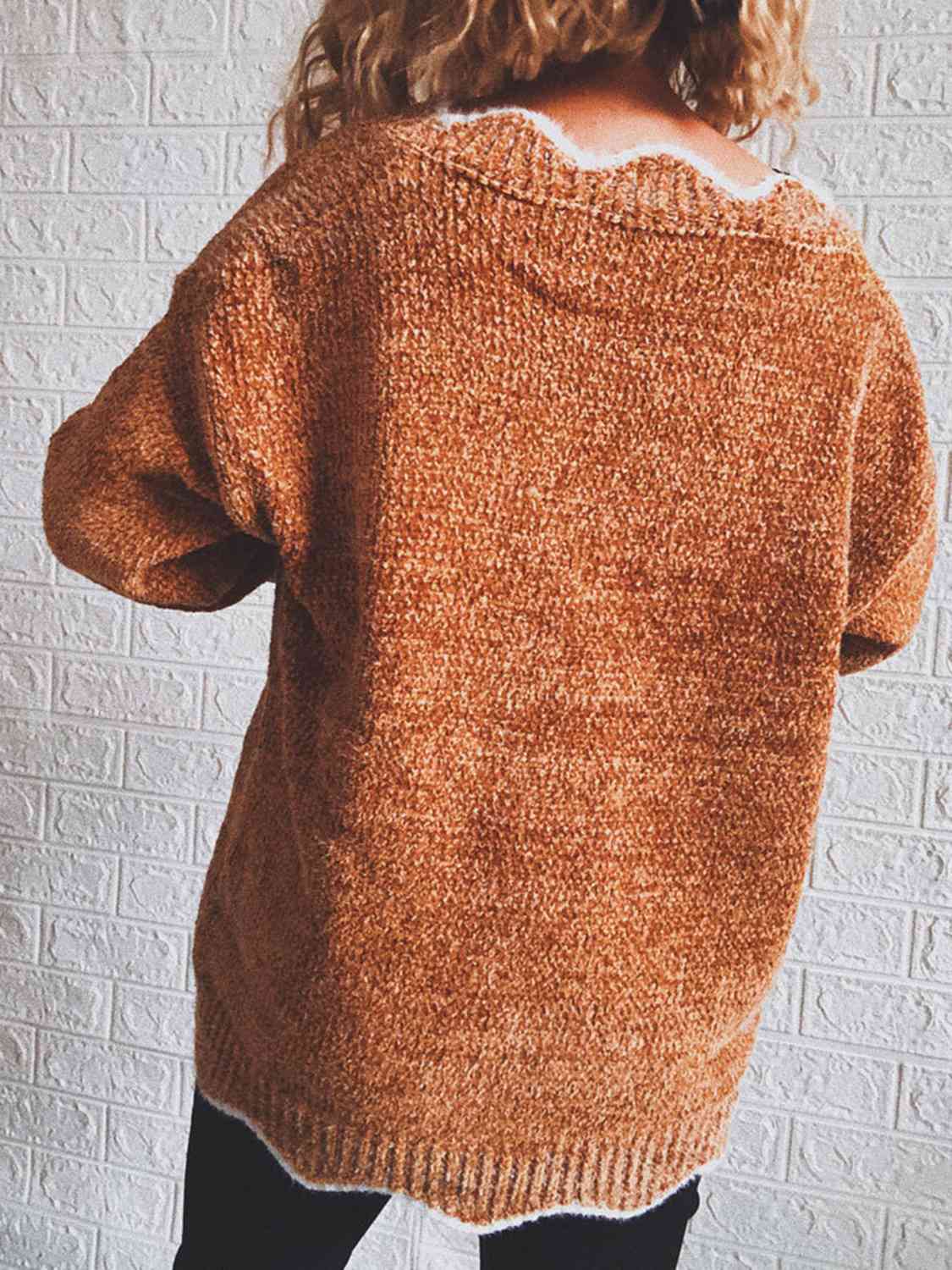 Notched neck sweater