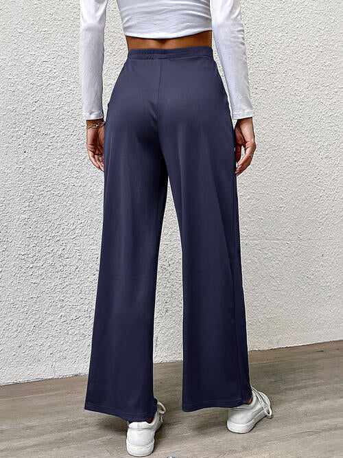 High waist straight pants